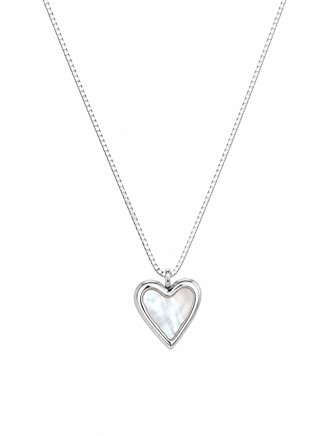 Collar Corazón de Mármol Plata